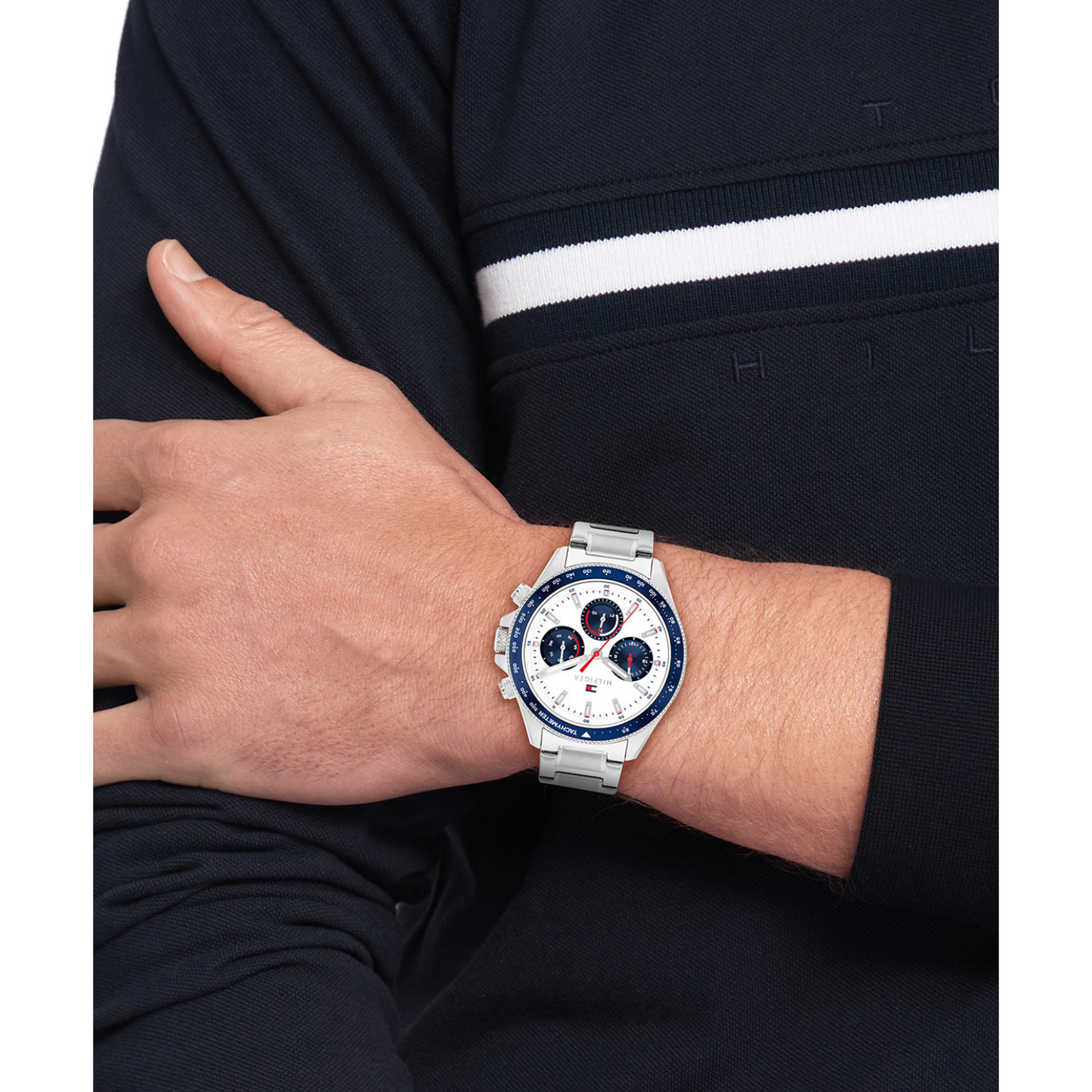 Reloj Análogo Casual Plateado de Hombre