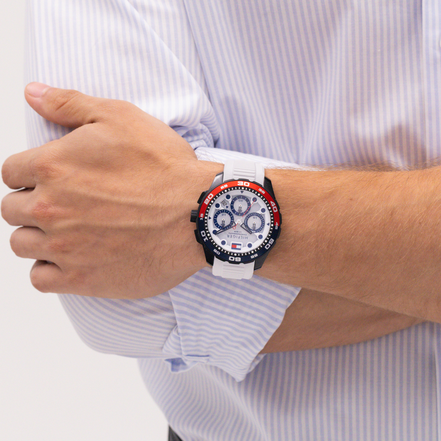 Reloj Análogo Deportivo Blanco de Hombre