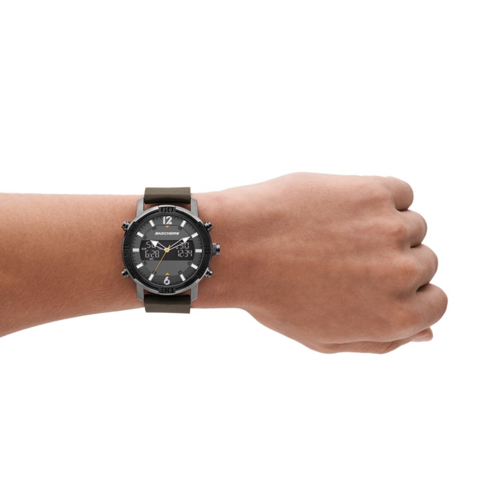 Reloj Análogo-Digital Gunmetal Casual Plateado de Hombre