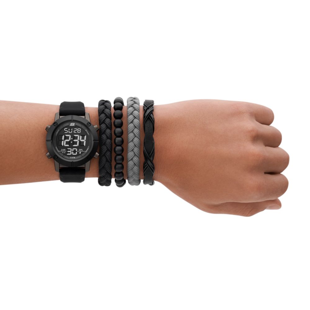 Reloj Digital Gunmetal Casual Negro de Hombre