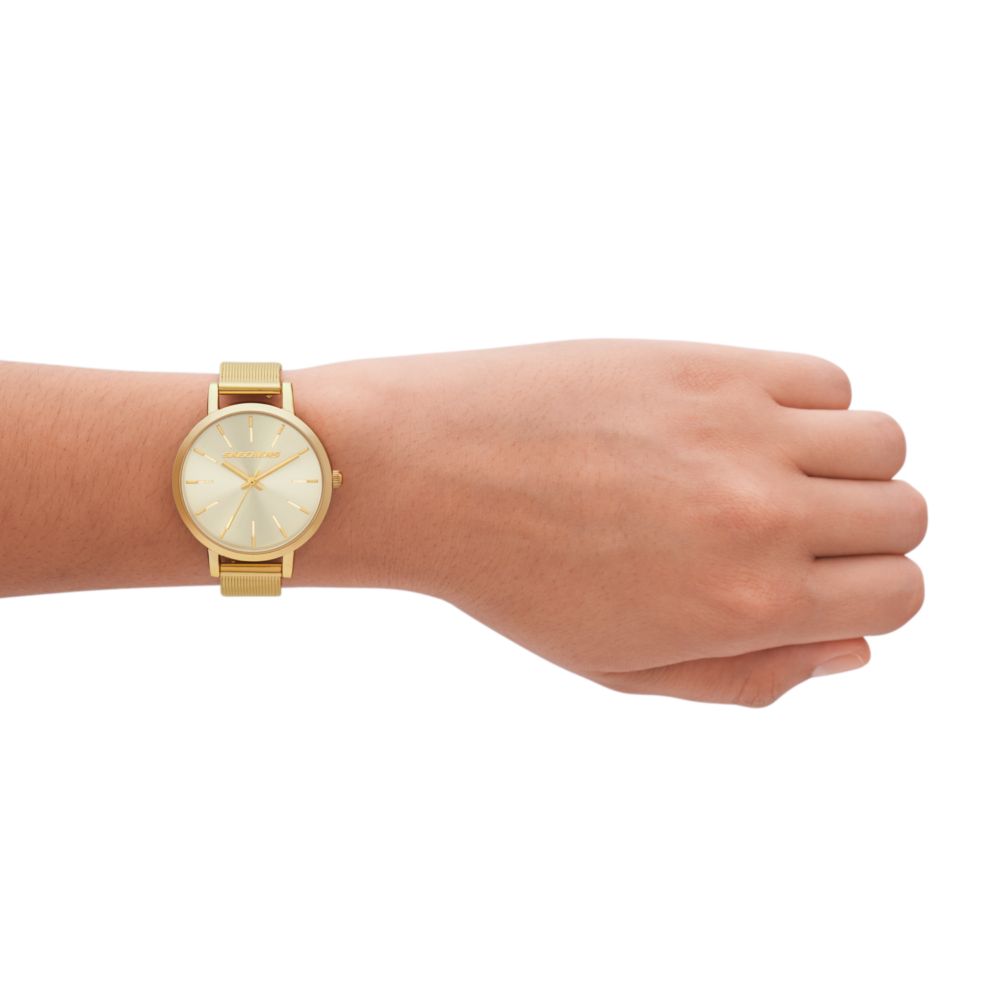 Reloj Análogo Gunmetal Casual Dorado de Mujer