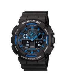 G-Shock Classic Analogo Digital Negro y Azul de Hombre GA-100-1A2
