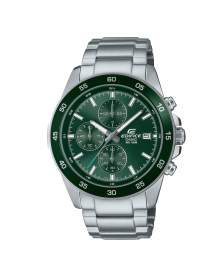 Edifice Cronografo Plateado y Verde de Hombre EFR-526D-3A