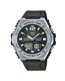 Casio World Time Metal y Resina Verde de Hombre MWQ-100-3A