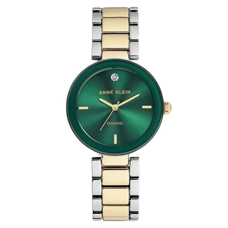 Reloj Análogo De Mujer Verde, Plateado Y Dorado