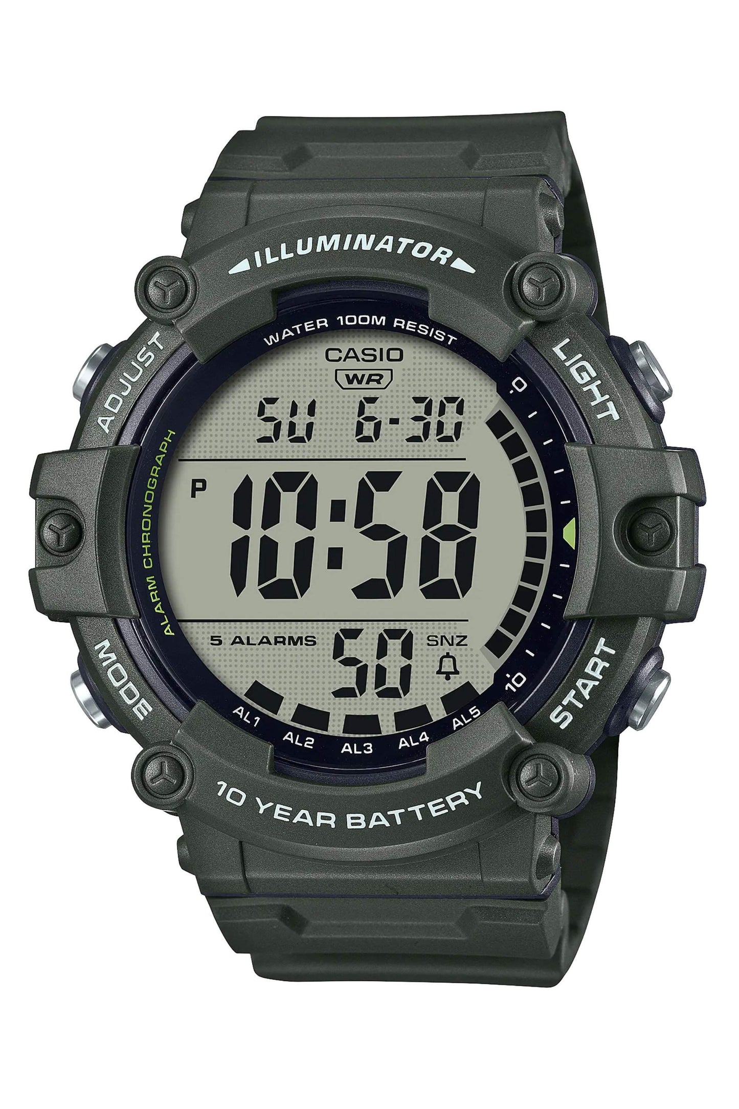 Reloj Digital Illuminator Sport Verde de Hombre