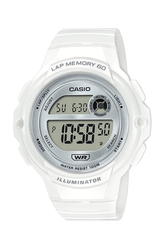 Reloj Digital Illuminator Lap Memory Sport Blanco de Mujer