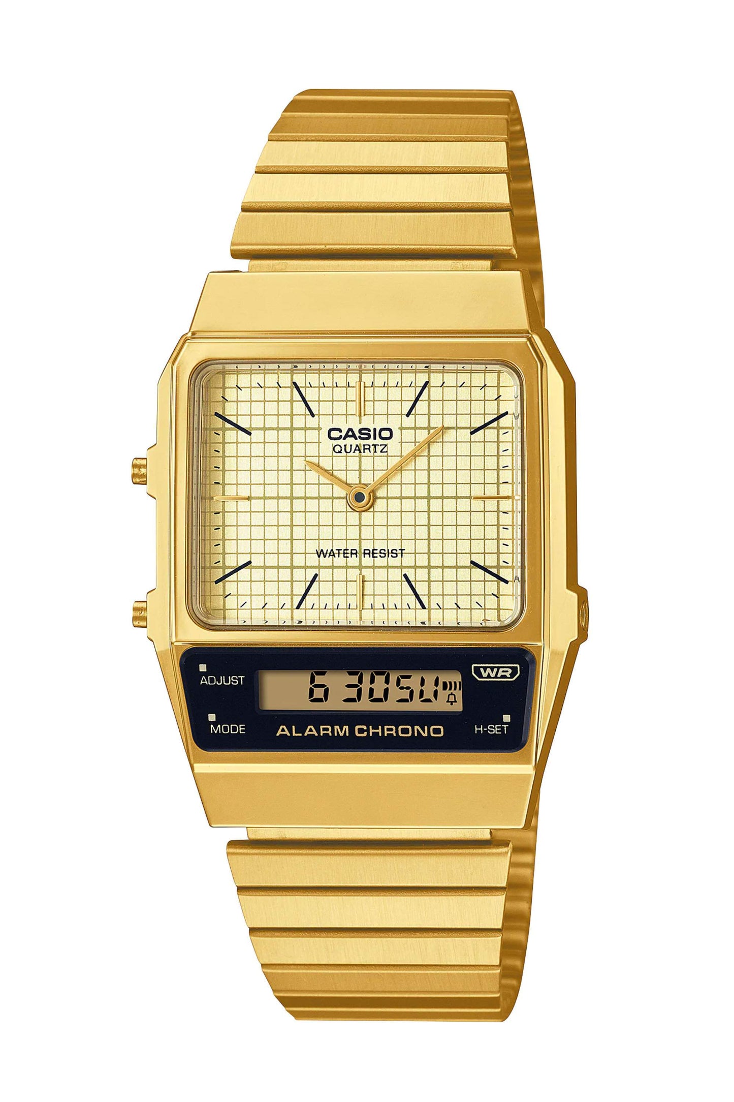 Reloj Análogo-Digital Vintage Dorado de Hombre