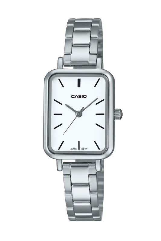 Reloj Análogo Casual Plateado de Mujer