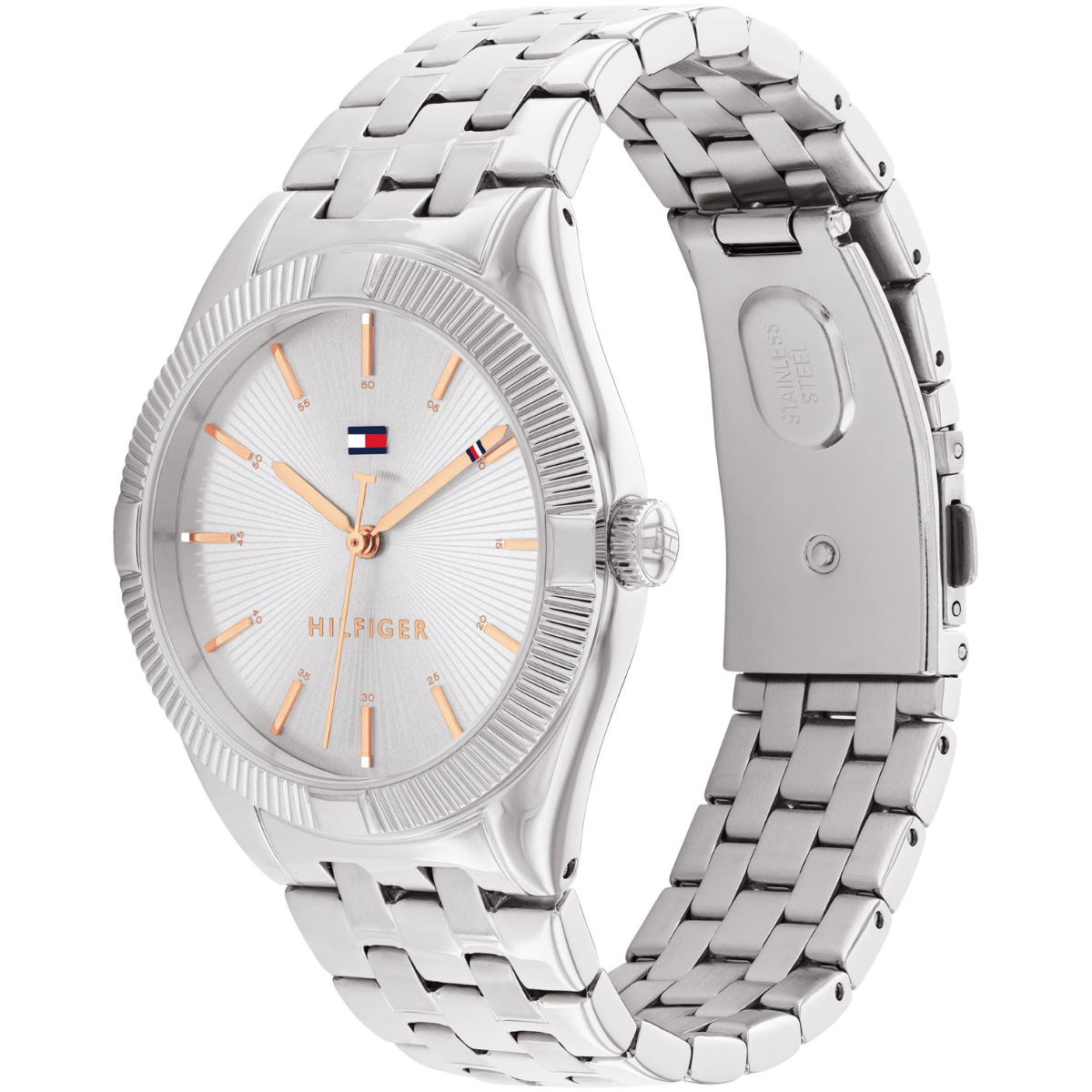 Reloj Análogo Plateado Casual de Mujer