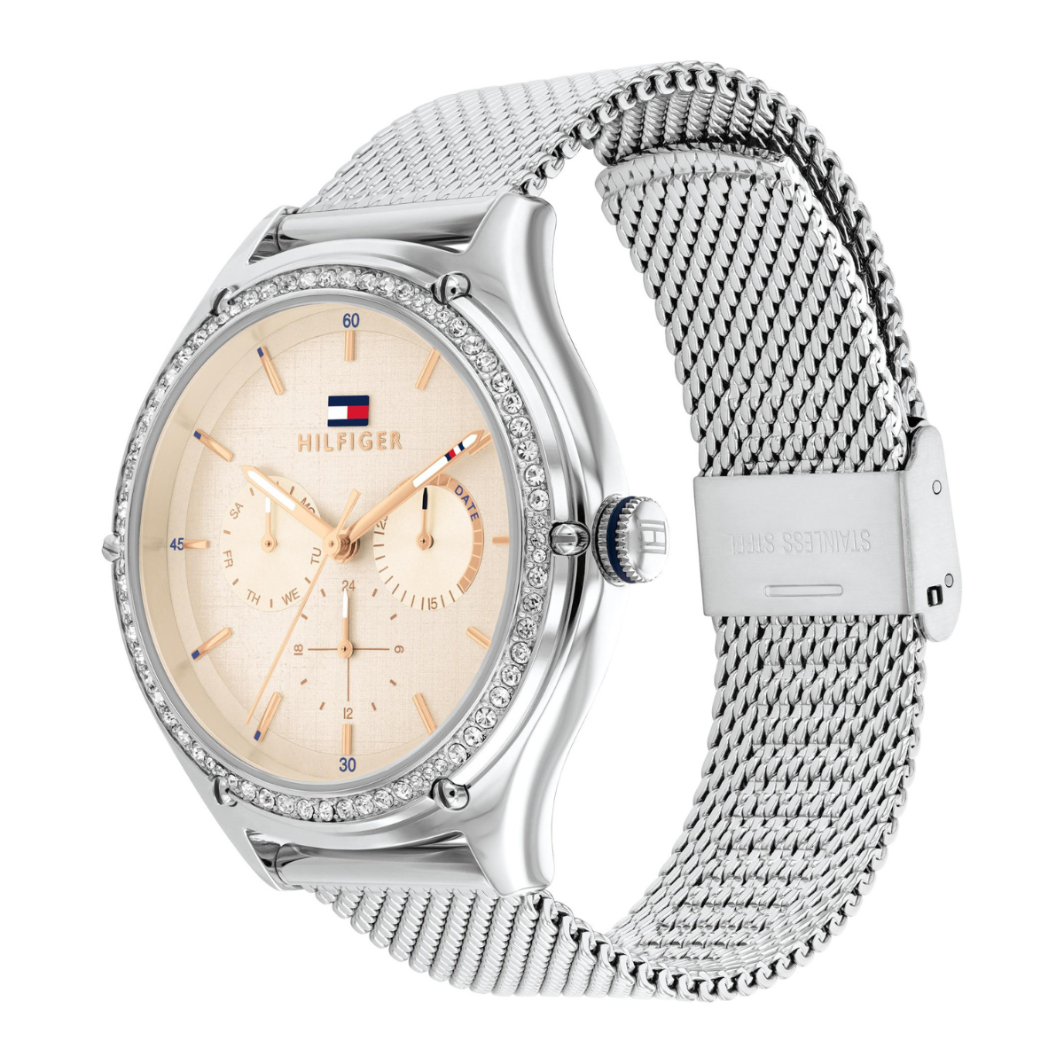 Reloj Análogo Plateado Casual de Mujer