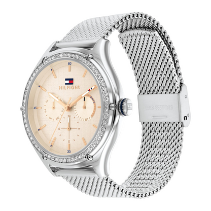 Reloj Análogo Plateado Casual de Mujer