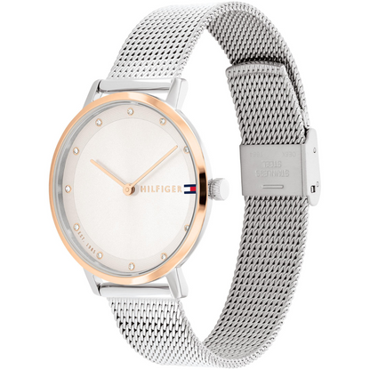 Reloj Análogo Plateado Casual de Mujer