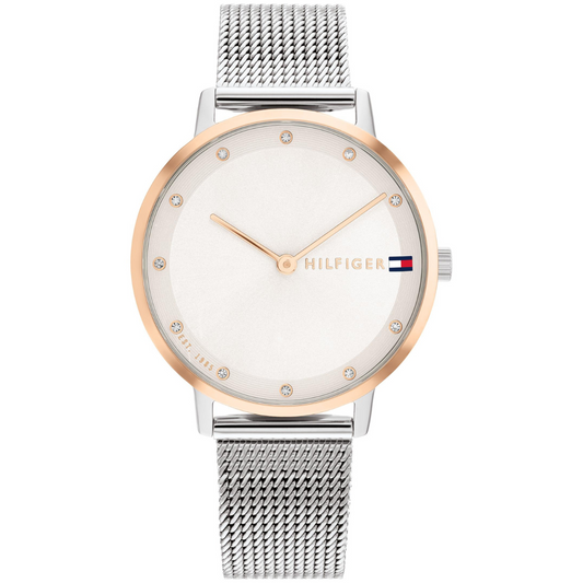 Reloj Análogo Plateado Casual de Mujer