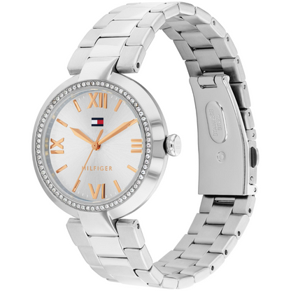 Reloj Análogo Plateado Casual de Mujer