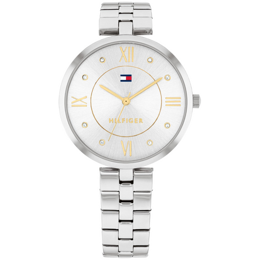 Reloj Análogo Plateado Casual de Mujer