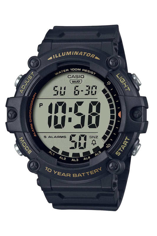 Reloj Digital Illuminator Wide-Face LCD Sport Negro de Hombre