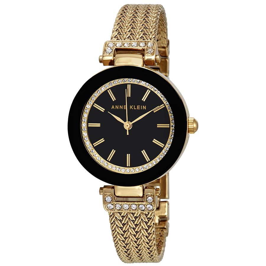 Reloj Análogo De Mujer Negro Y Dorado