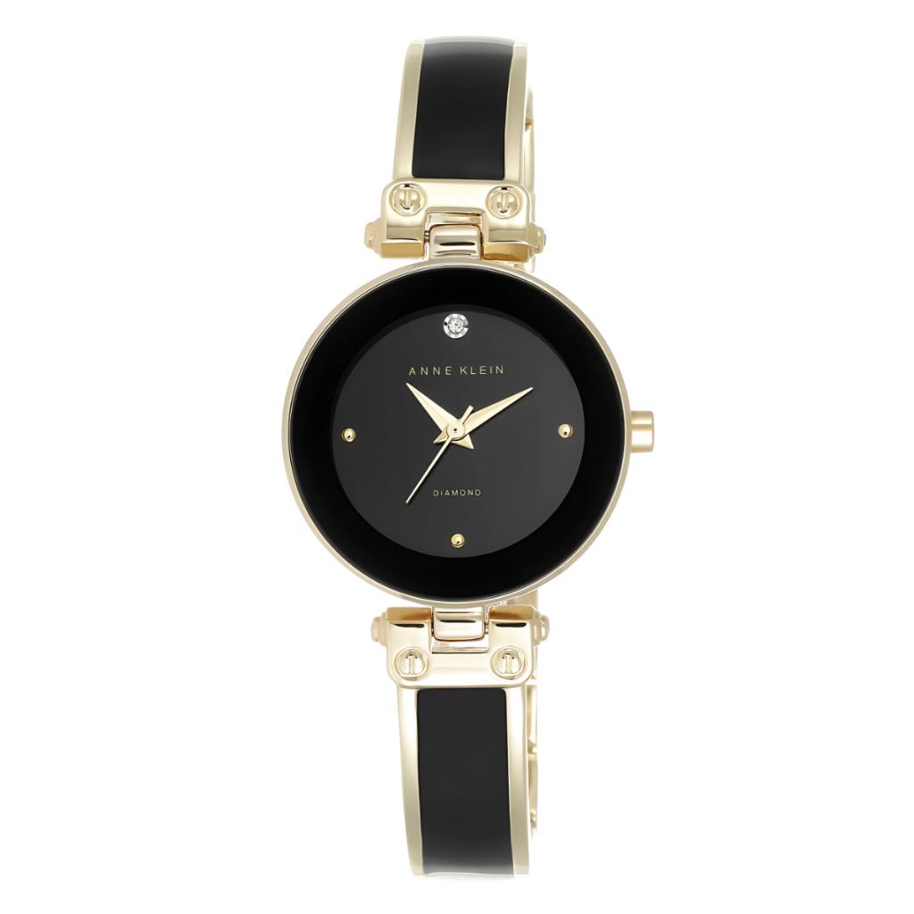 Reloj Dorado y Negro Análogo de Mujer