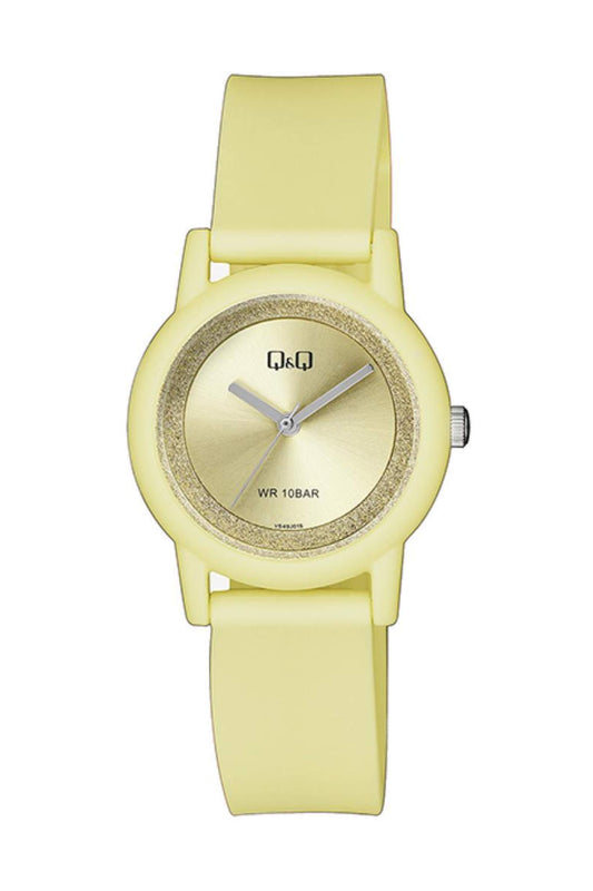 Reloj Análogo Casual Amarillo de Mujer