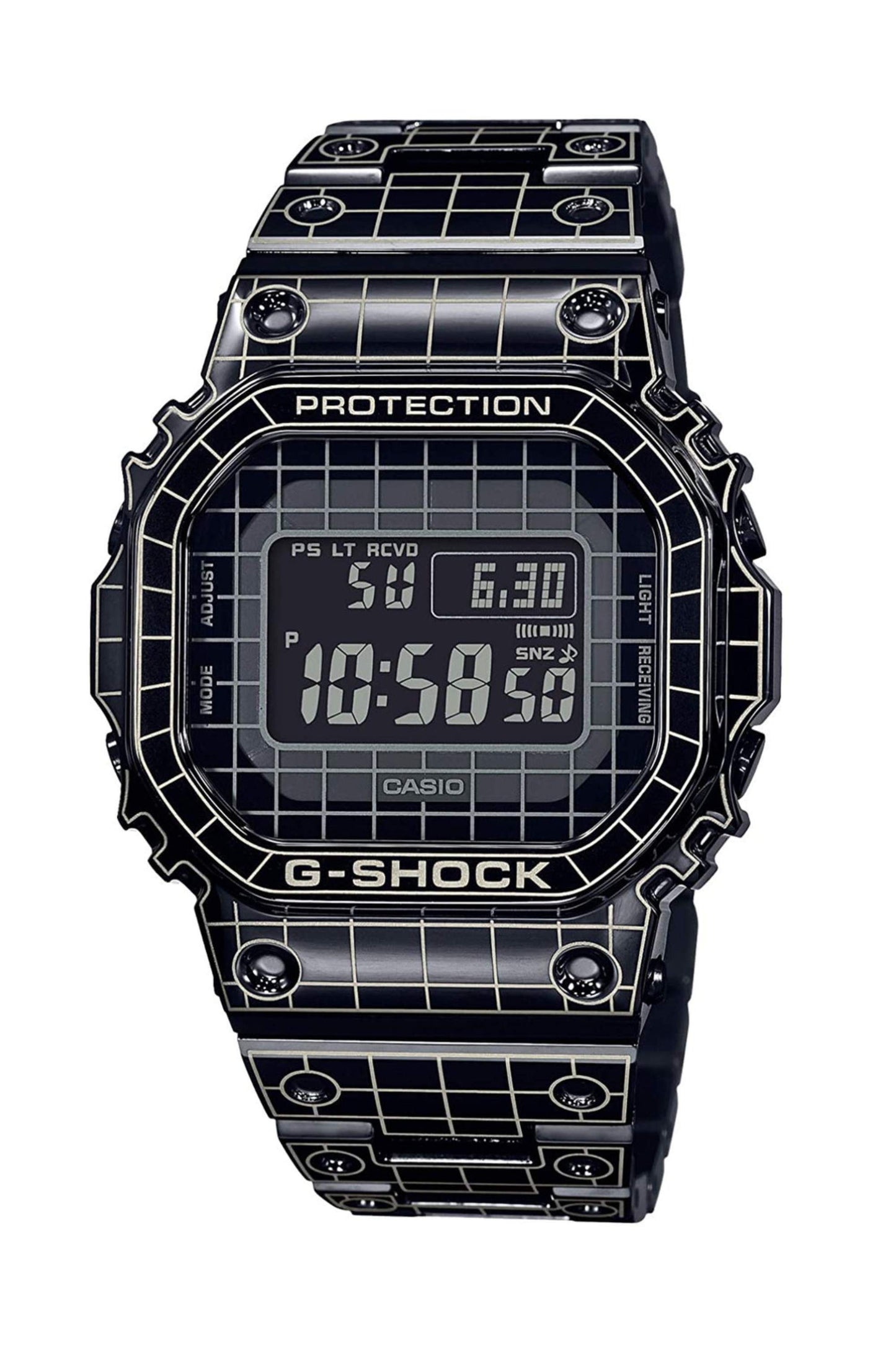 Reloj Digital Full Metal Lazer Grid Casual Negro de Hombre