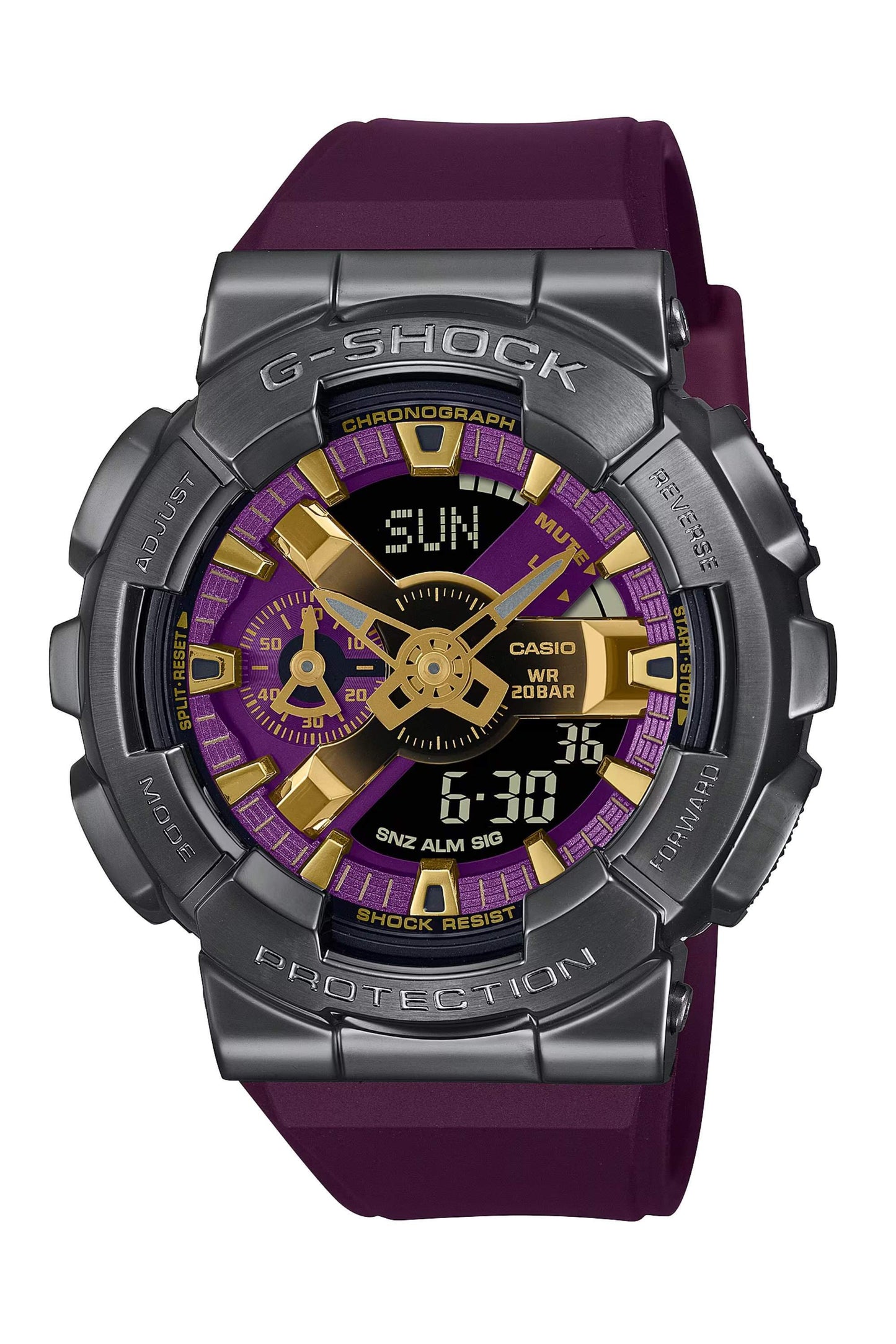 Reloj Análogo-Digital Metal Gunmetal Off-Road Vintage Morado de Hombre