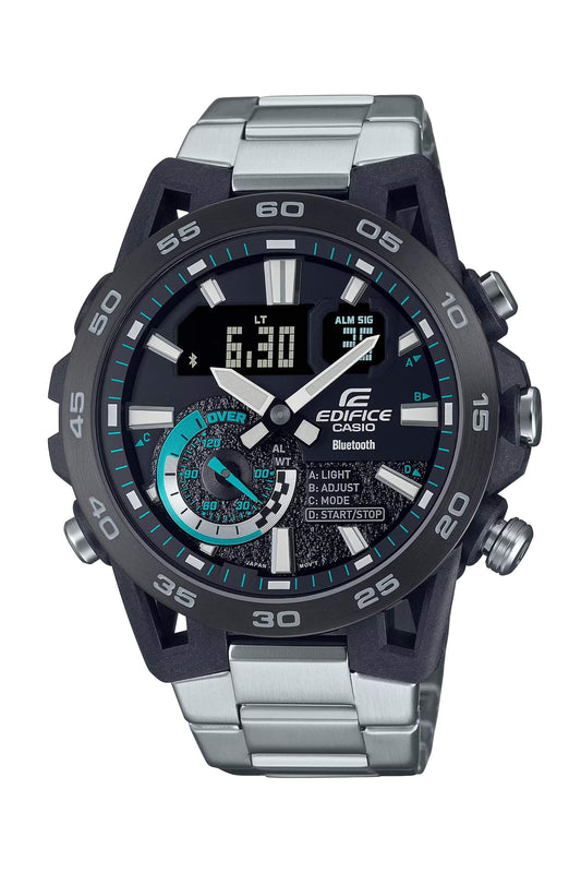 Reloj Análogo-Digital Suspension Carbon Sport Plateado de Hombre