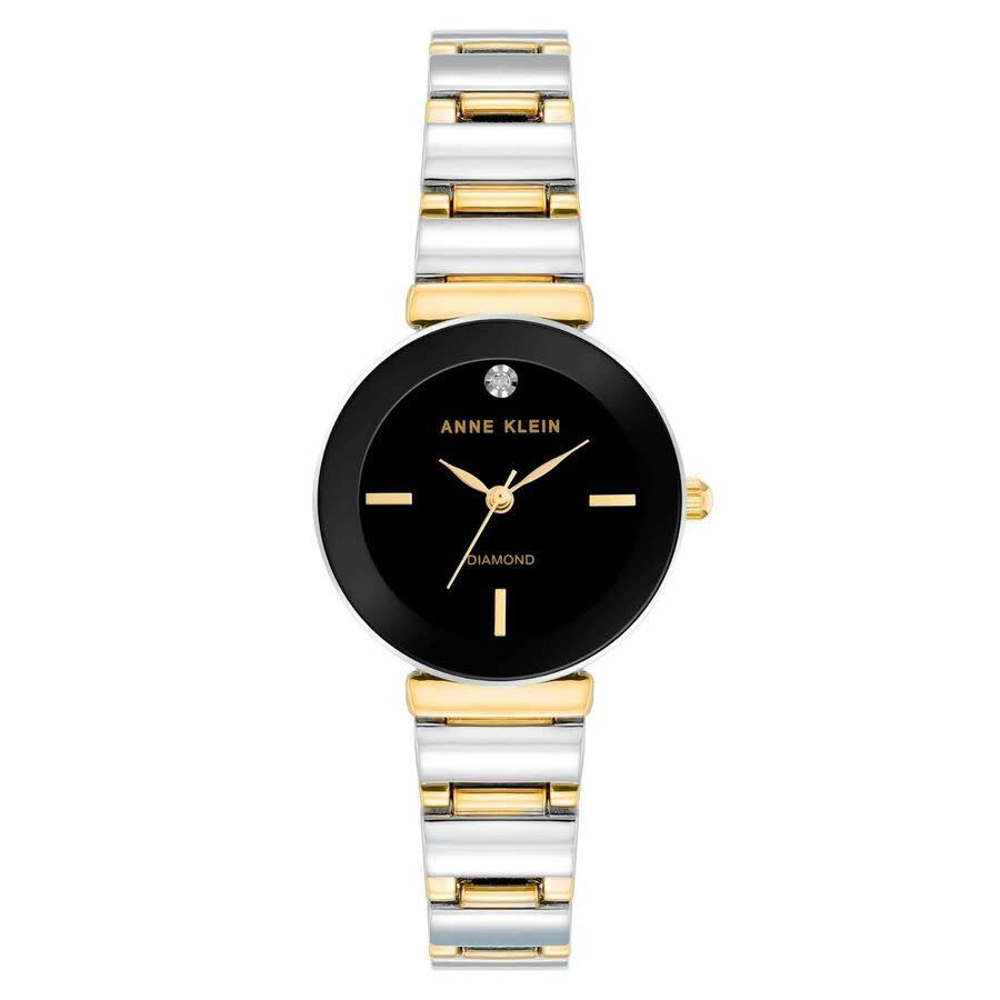 Reloj Análogo De Mujer Negro, Plateado Y Dorado