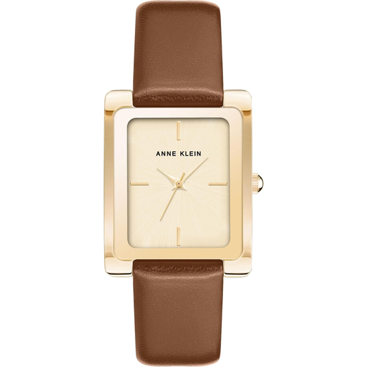 Reloj Análogo De Mujer Champán Y Dorado