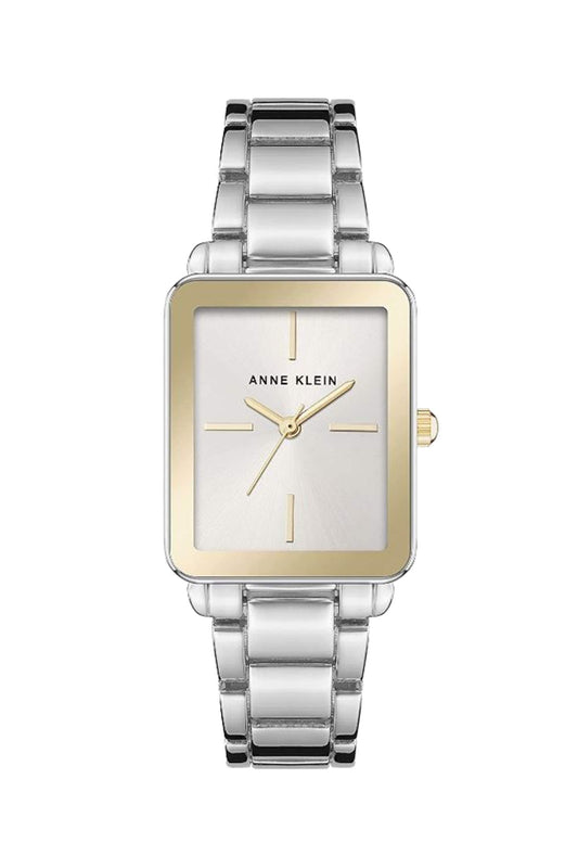 Reloj Análogo Rectangular  Casual Plateado de Mujer