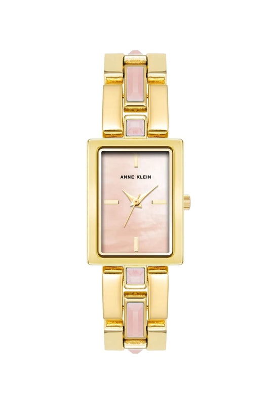 Reloj Análogo Rectangular  Ejecutivo Dorado de Mujer