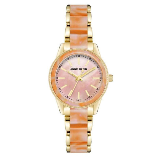 Reloj Dorado, Rosado y Naranja Análogo de Mujer