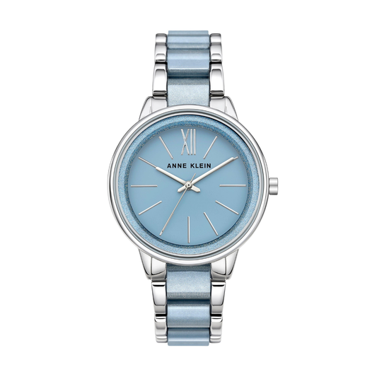 Reloj Plateado y Turquesa Análogo de Mujer