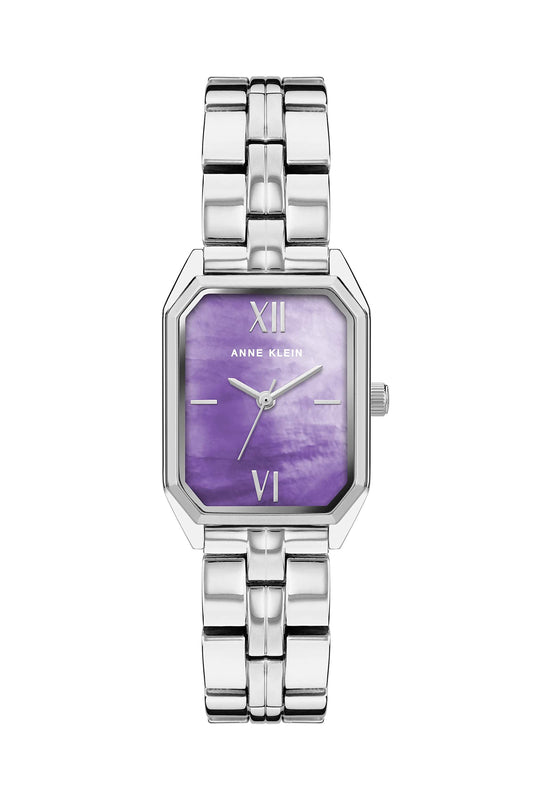 Reloj Análogo Rectangular  Vintage Plateado de Mujer