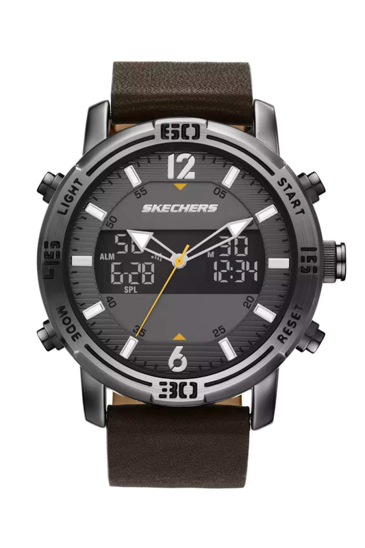 Reloj Análogo-Digital Gunmetal Casual Plateado de Hombre