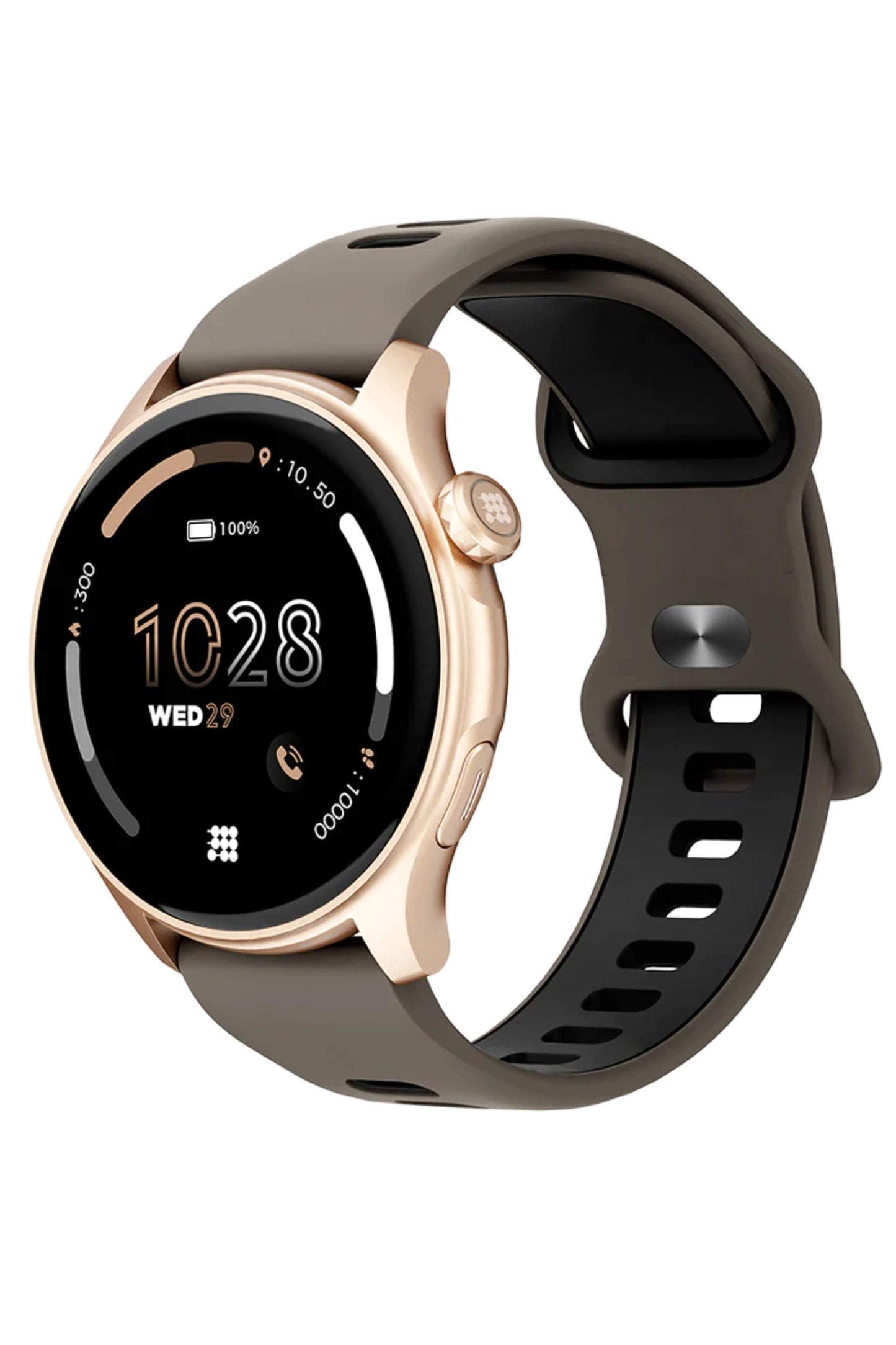 Reloj Digital Smartwatch Aura Dorado y Moca Sport Unisex