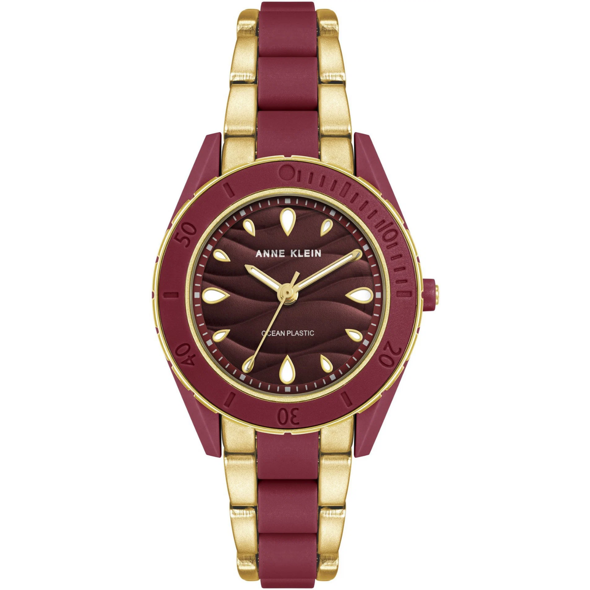 Reloj Dorado y Borgoña Análogo de Mujer