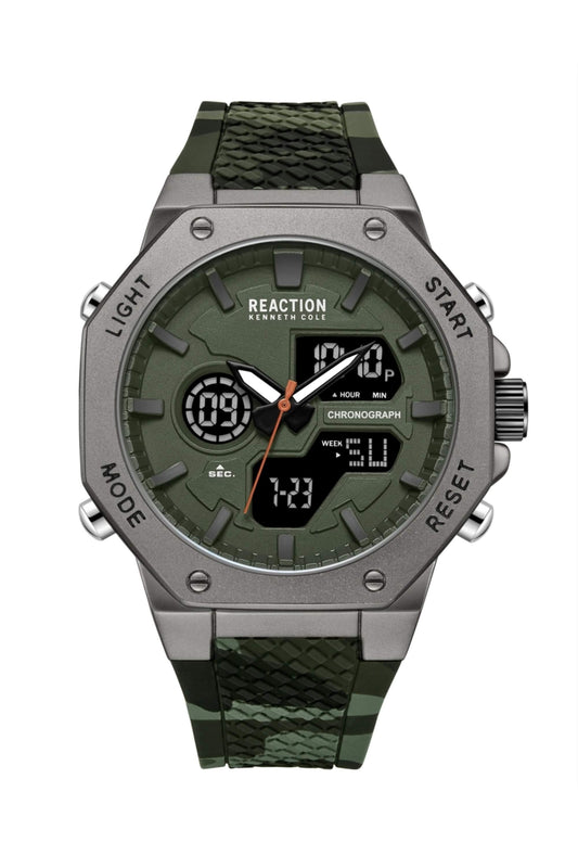 Reloj Análogo-Digital Gunmetal Sport Verde de Hombre