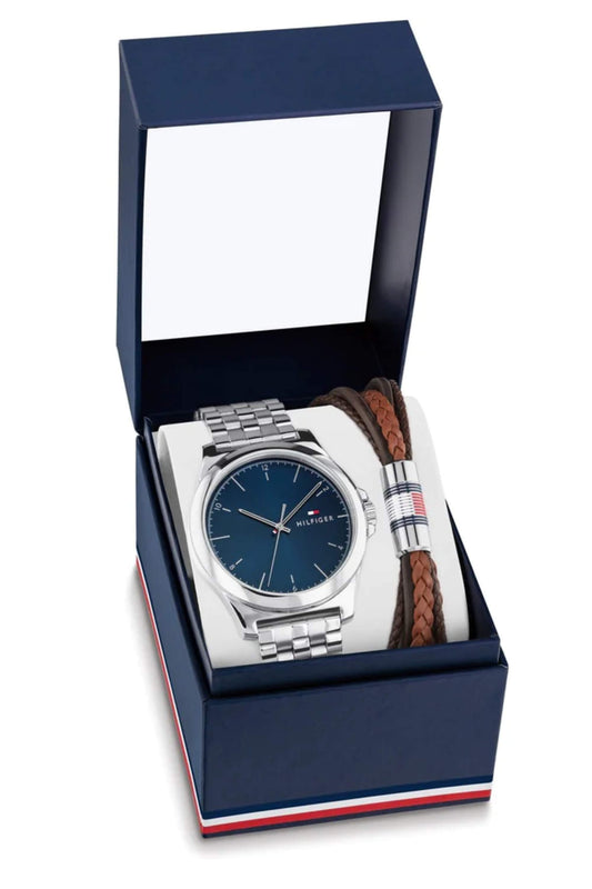 Reloj Análogo Plateado Casual de Hombre