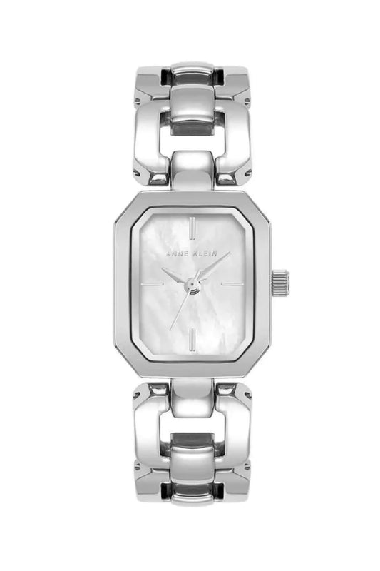 Reloj Análogo Rectangular  Casual Plateado de Mujer