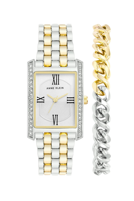 Reloj Análogo Rectangular  Juvenil Plateado de Mujer