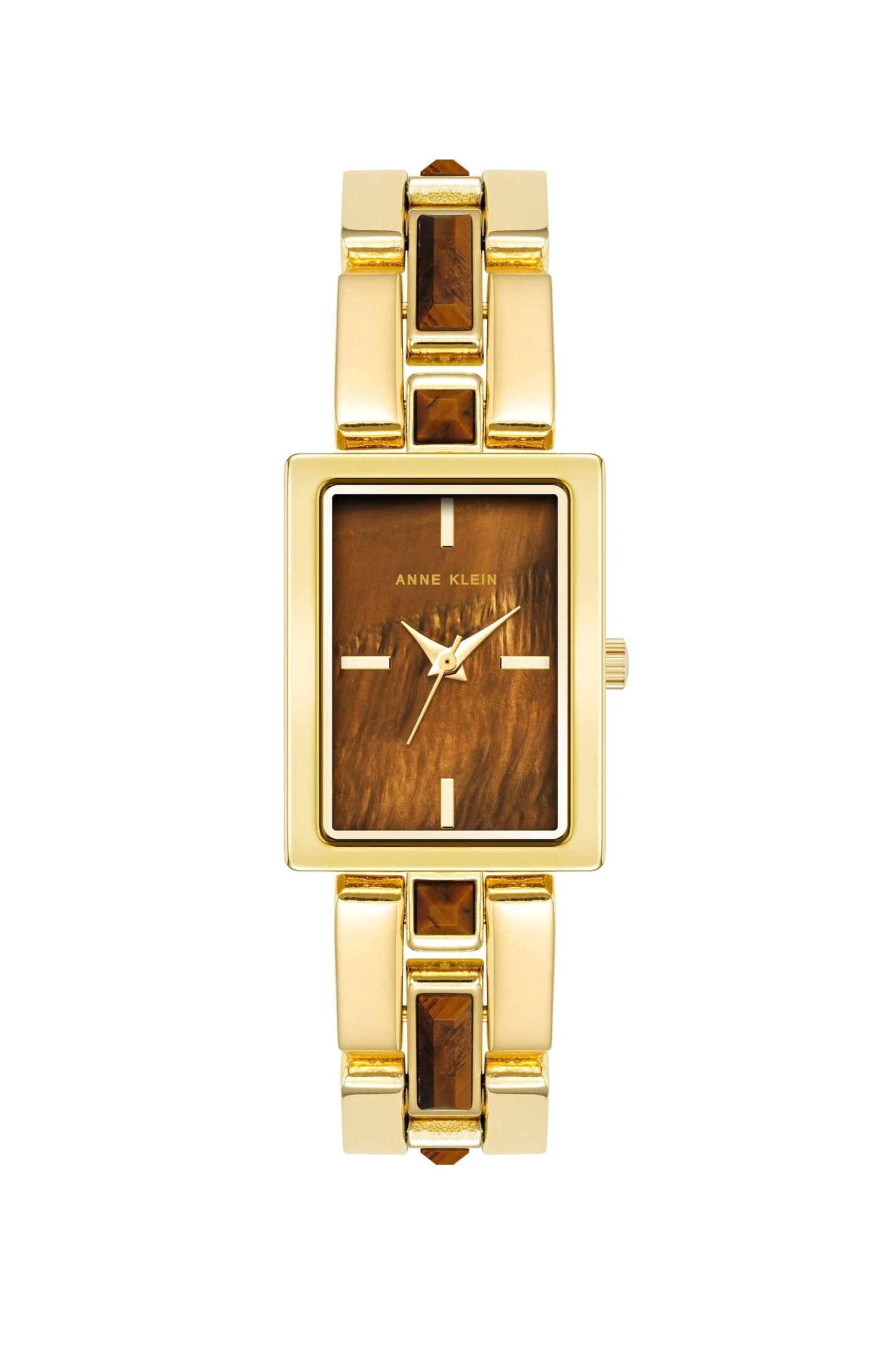 Reloj Análogo Rectangular Gemstone  Ejecutivo Dorado de Mujer