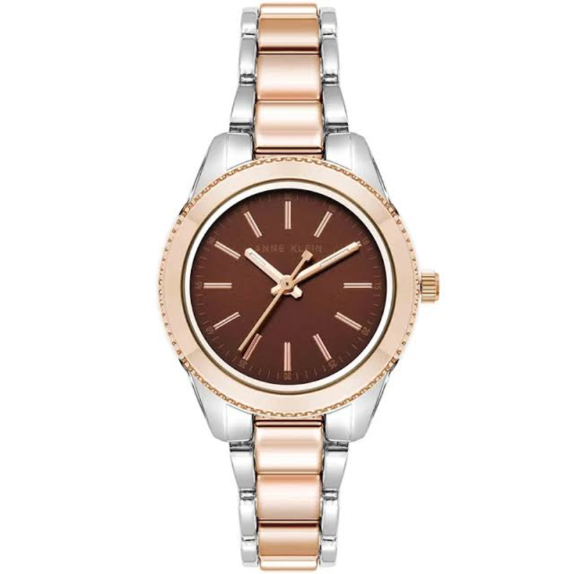 Reloj Análogo De Mujer Marrón Y Oro Rosa – Relojín Panamá
