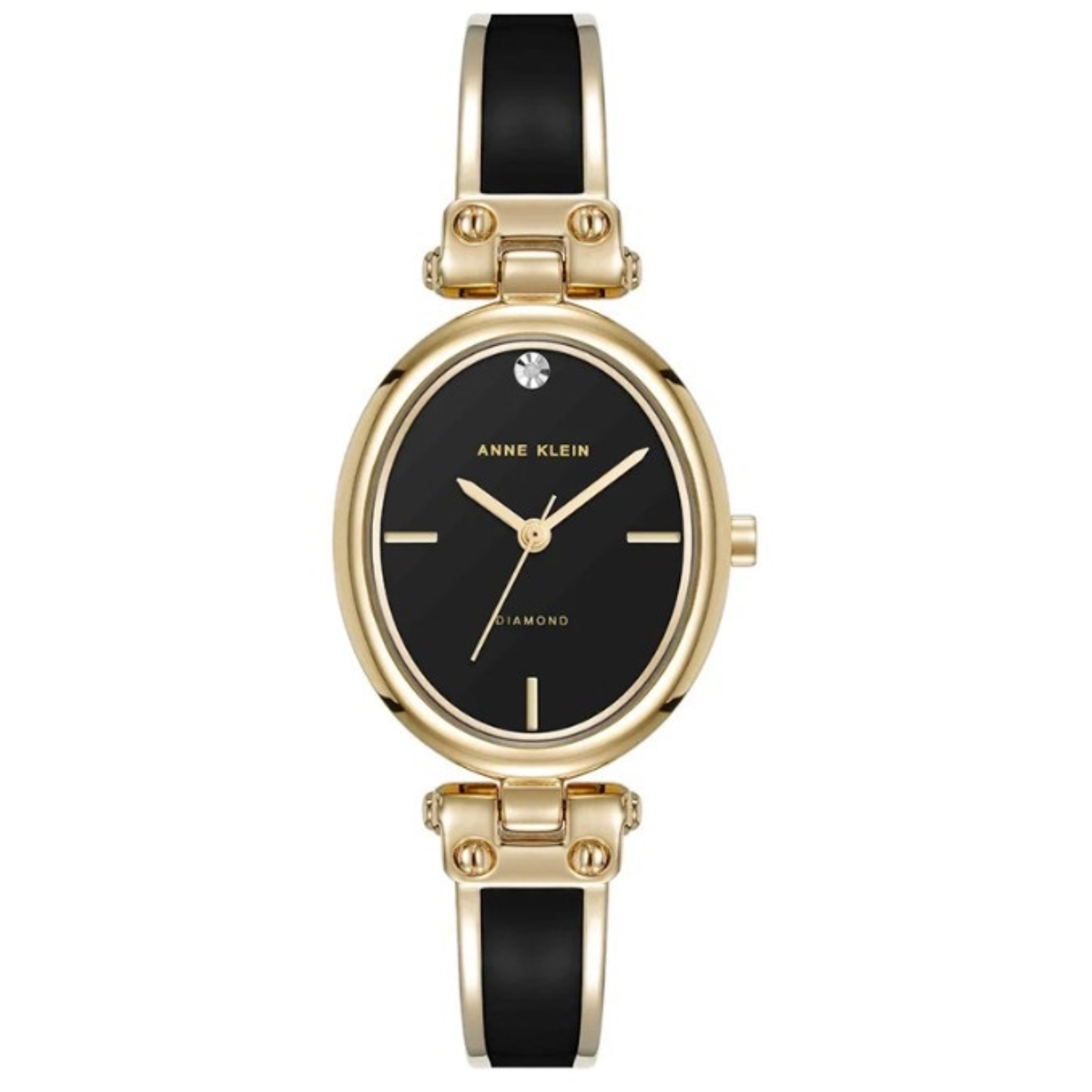 Reloj Análogo De Mujer Negro Y Dorado