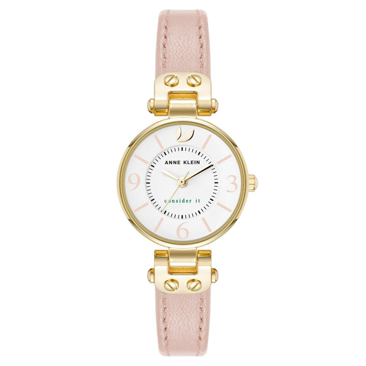 Reloj Dorado, Rosado y Blanco Análogo de Mujer