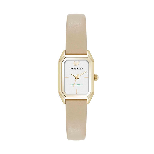 Reloj Dorado, Blanco y Beige Análogo de Mujer