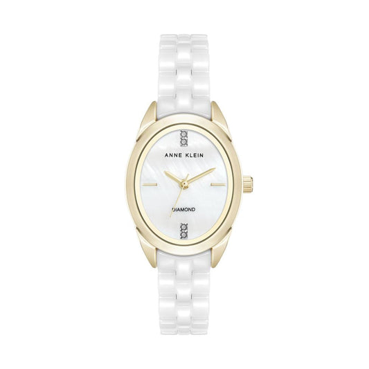 Reloj Gris, Dorado y Blanco Análogo de Mujer
