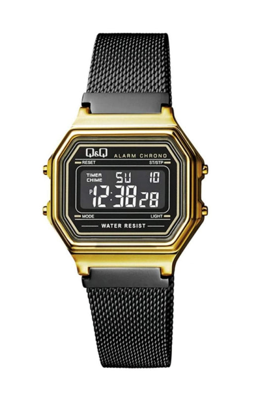 Reloj Digital Retro Dorado de Unisex