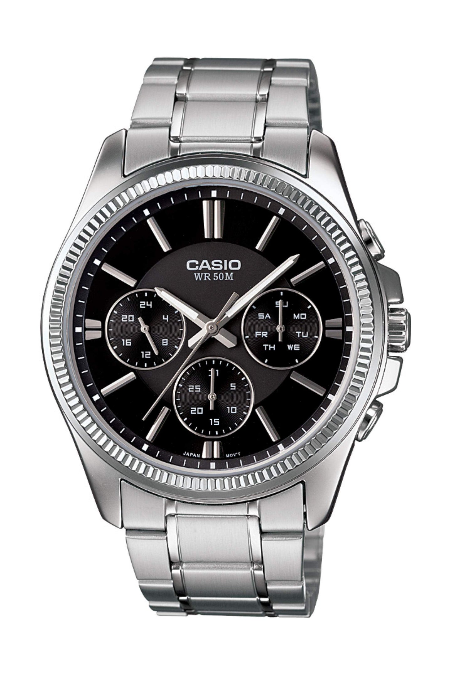 Reloj Análogo Multifunción Casual Plateado de Hombre