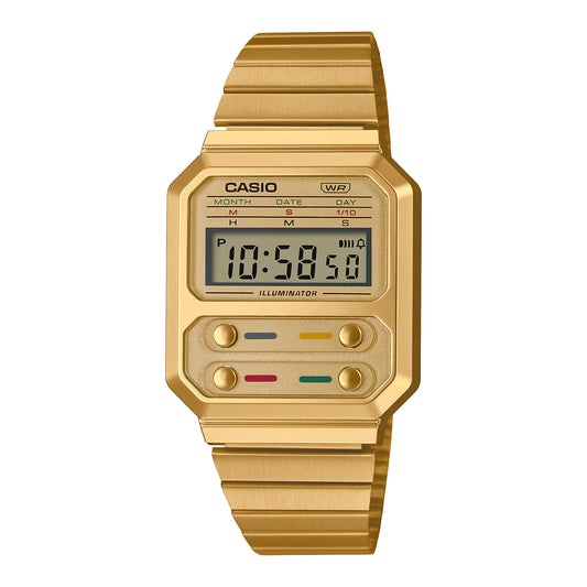 Reloj Digital Alien Vintage Dorado de Hombre